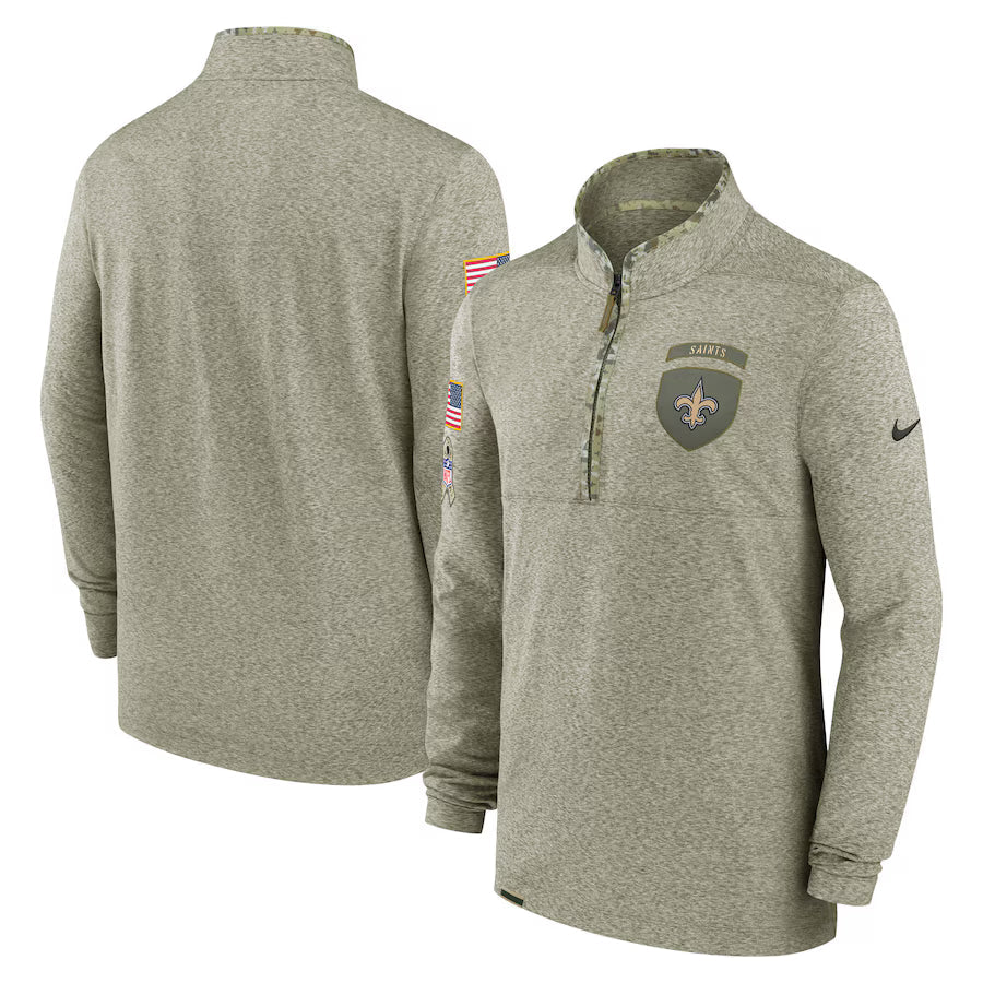 2024 New Orleans Saints Salute to Service Long Sleeve Hooded T-Shirt
