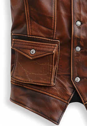 Men’s Vintage Brown Leather Vest