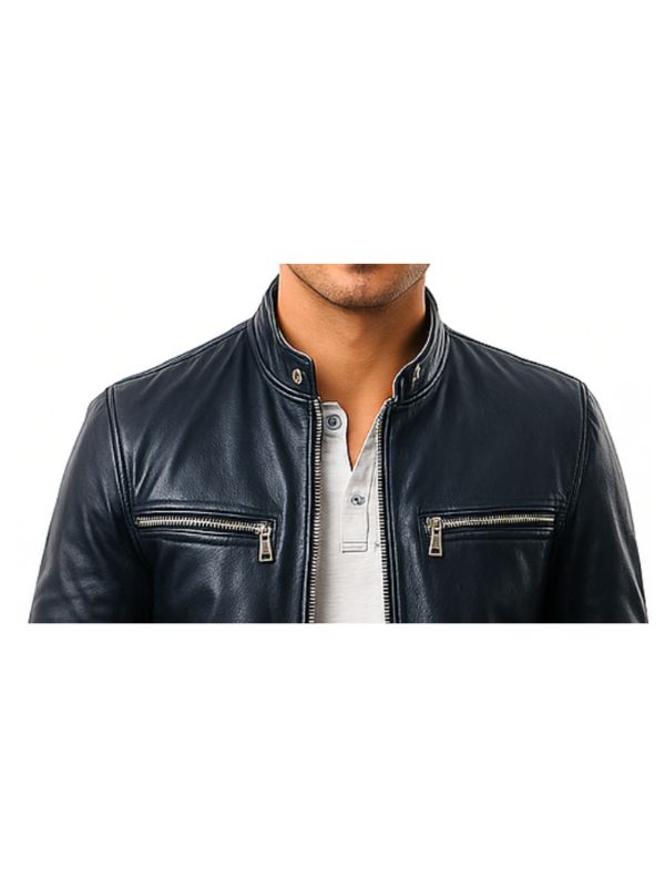 Oliver Black Leather Jacket - Men Leather Jacket Black