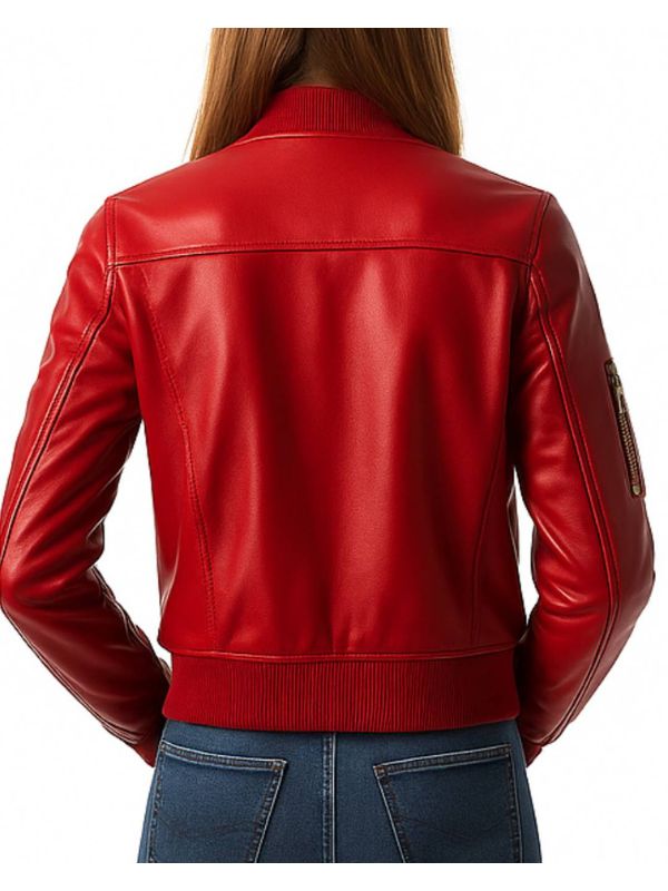 Charlotte Leather Red Jacket - Women Leather Jacket Red