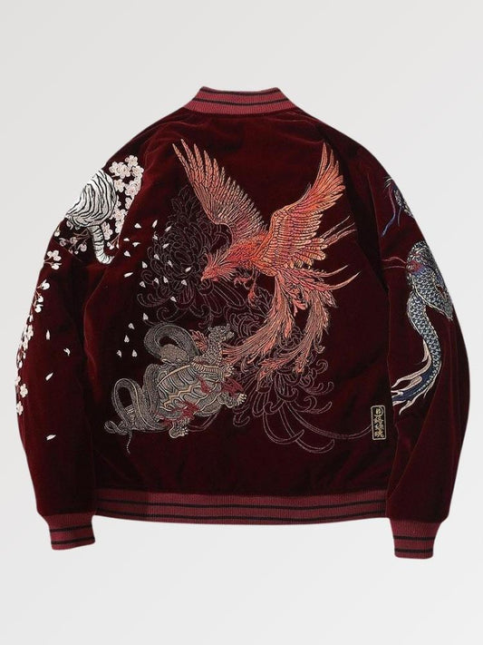 Phoenix Red Sukajan Jacket 'Yamaguchi' - Sublimation Jacket ( Recreated Edition )
