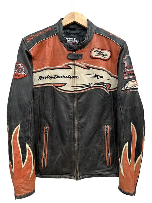 Men's Motorcycle Leather Jacket | Cruiser Biker Style | Vintage Black Rider Coat