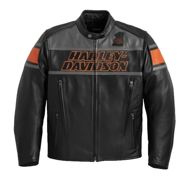 Premium Grade Men's Cowhide Biker Leather Jacket - MOTORBIKE JACKET -HOT SELLING
