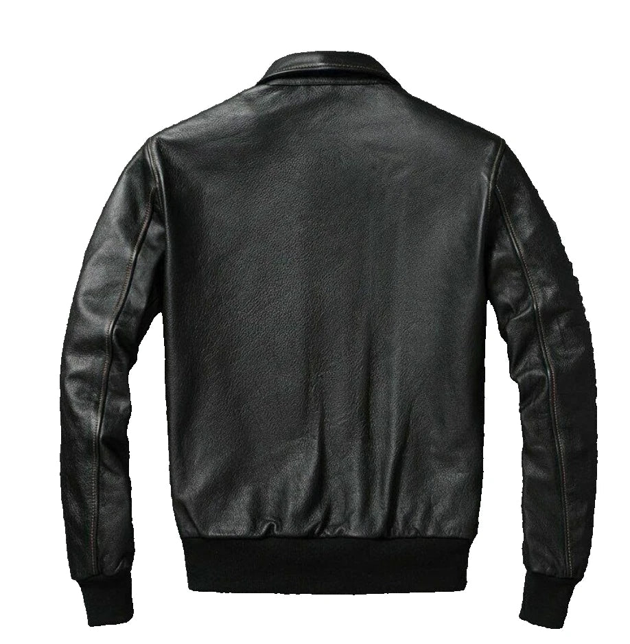 Mens Leather Casual Biker Jacket Coat Soft Motorcycle Genuine Biker Style Fit