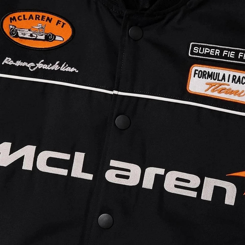 Men's Black Racing Style Leather Jacket  | Premium Cowhide  |  Custom Handmade
