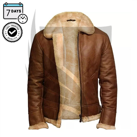 Men's Premium Brown Fur Leather Jacket - Limited  - Hot Selling - Perfect Gift
