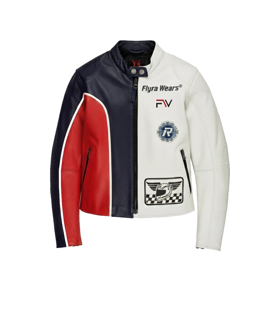 Genuine Cowhide Leather Motorcycle Jacket for Men | Premium Quality | YKK Zips