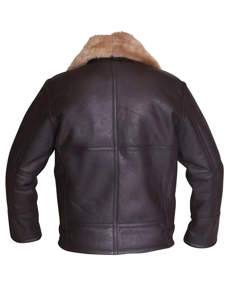 100% Sheepskin Real Fur Leather Jacket RAF Pilot US Navy Flight Bomber Men Irvin