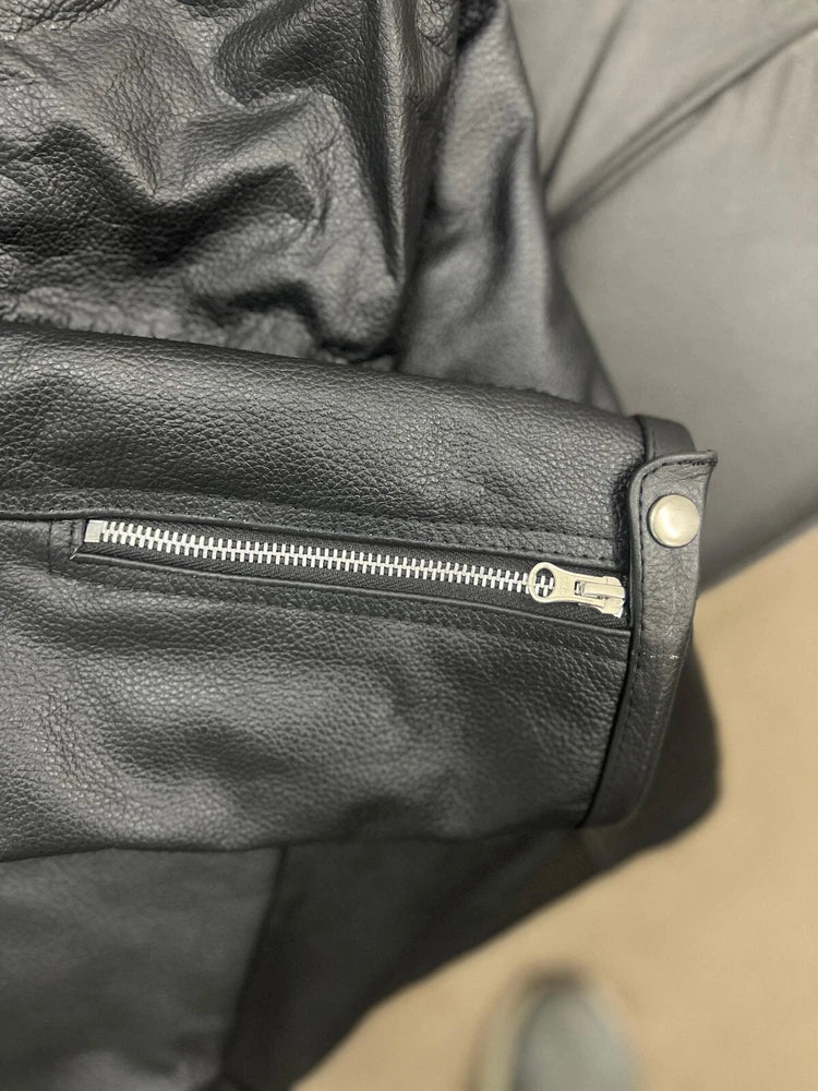 Men's Real Leather Antique Bikers Jacket Quilted Panels Cafe Racer Jacket/ Biker