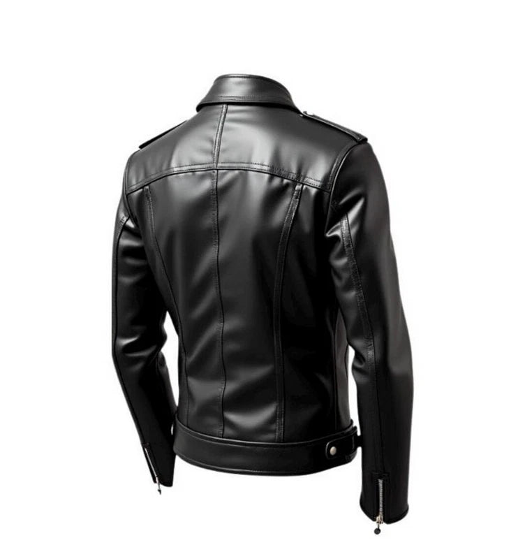 HANDMADE Men's BLACK LEATHER JACKET | GENUINE COWHIDE MOTORCYCLE JACKET