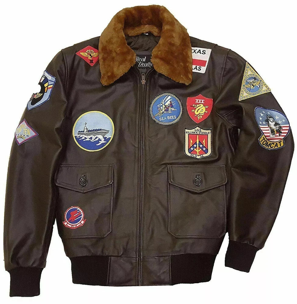 Top Gun Maverick Style Jacket – Cowhide Leather by Treva Leather Craft – Tom Cru