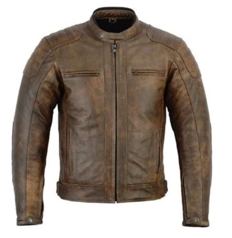 100% Genuine Leather Motorcycle Jacket | Motocross Leather Jacket