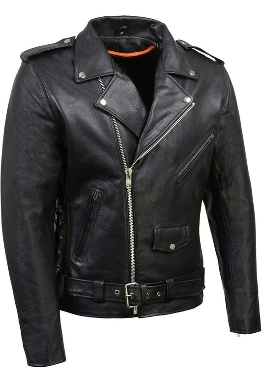 Men's Cowhide Leather Jacket -  Premium & Durable - Fashion Wear - Biker Wear.