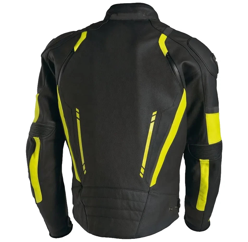 Motorcycle Racing Leather Jacket CE Armor | Protective Gear Men |Cowhide Leather