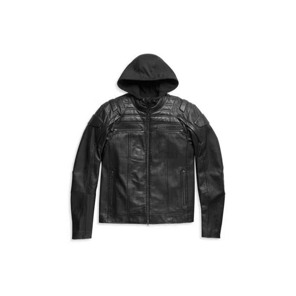 Men's Genuine Leather Hoodie – Handmade Streetwear Jacket | Custom Fit Casual uk  - Recreated