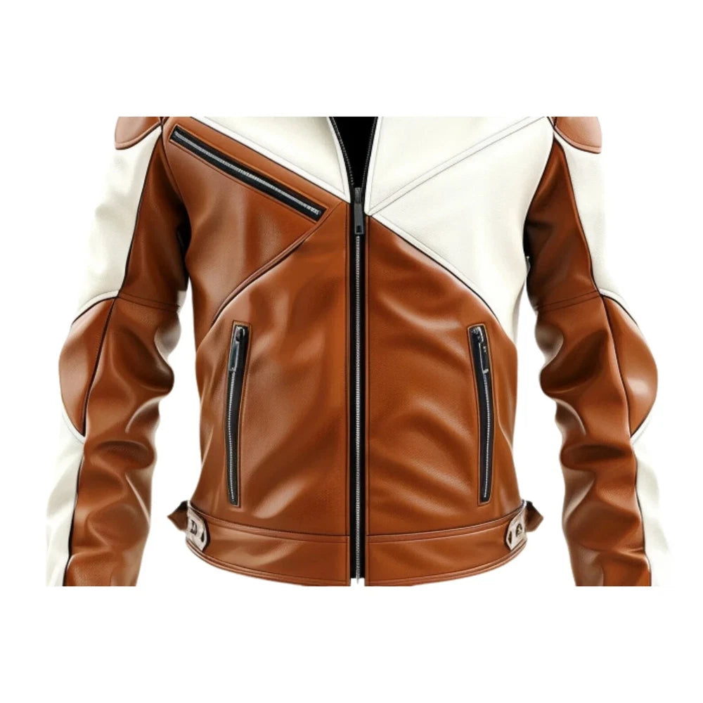 Men's Cowhide Leather Jacket | Handmade Biker Motorcycle Jacket - LUXURY