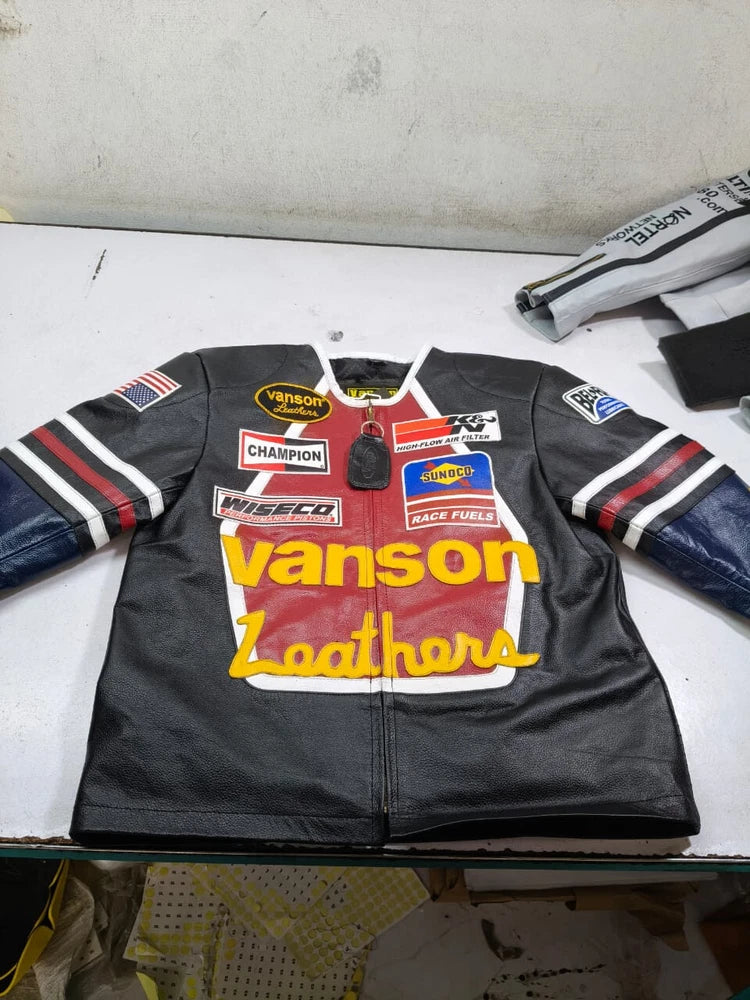 Men's Cowhide Leather Racing Jacket – Motorsport Inspired | Premium Quality