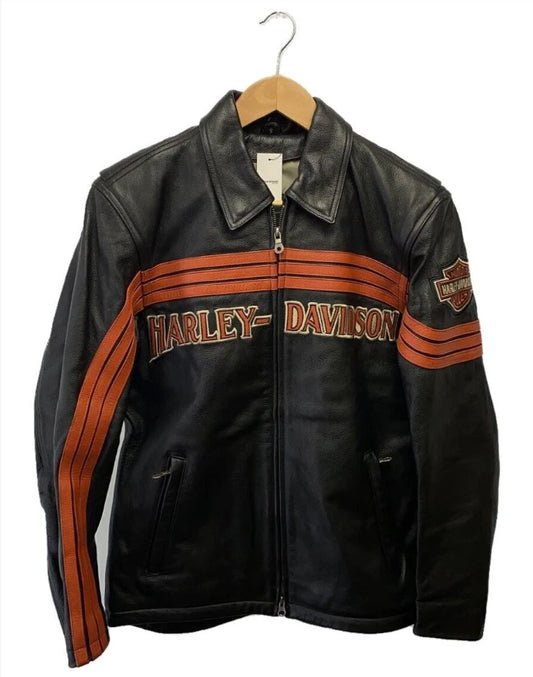 Men's Motorcycle Leather Jacket | Cruiser Biker Style | Vintage Black Rider Coat