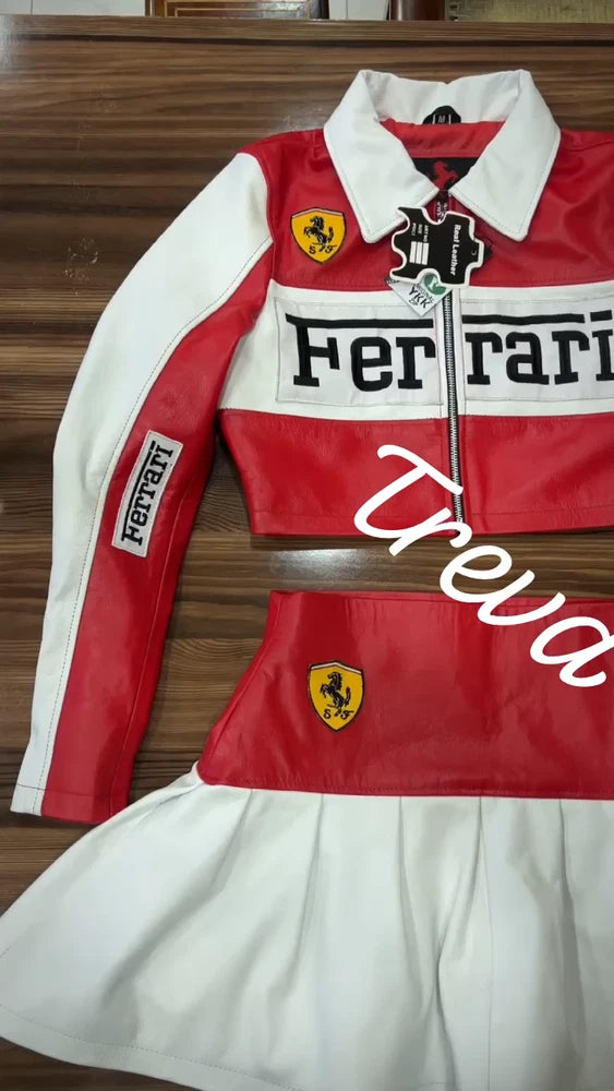 Handmade Women's Leather Skirt-Suit  - FASHION & MOTORSPORTS - PREMIUM QUALITY