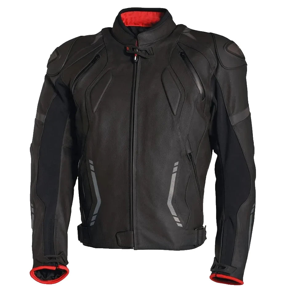 Motorcycle Racing Leather Jacket CE Armor | Protective Gear Men |Cowhide Leather