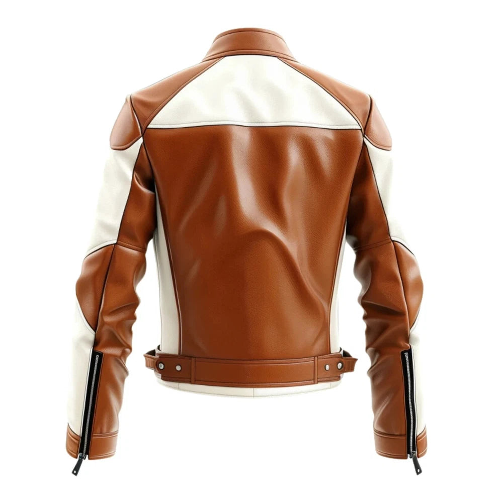 Men's Cowhide Leather Jacket | Handmade Biker Motorcycle Jacket - LUXURY