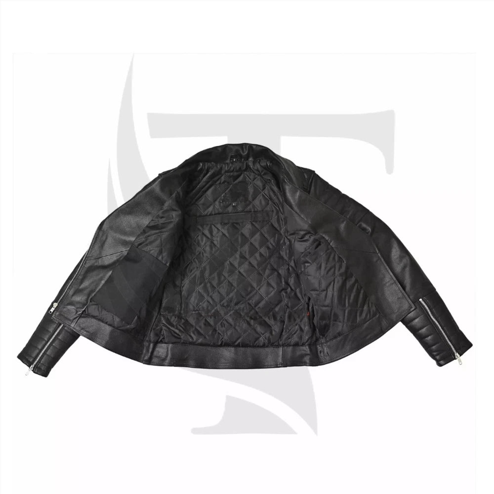 TREVA'S Women's Leather Motorcycle Jacket - Infinity Bikers Riding Jacket