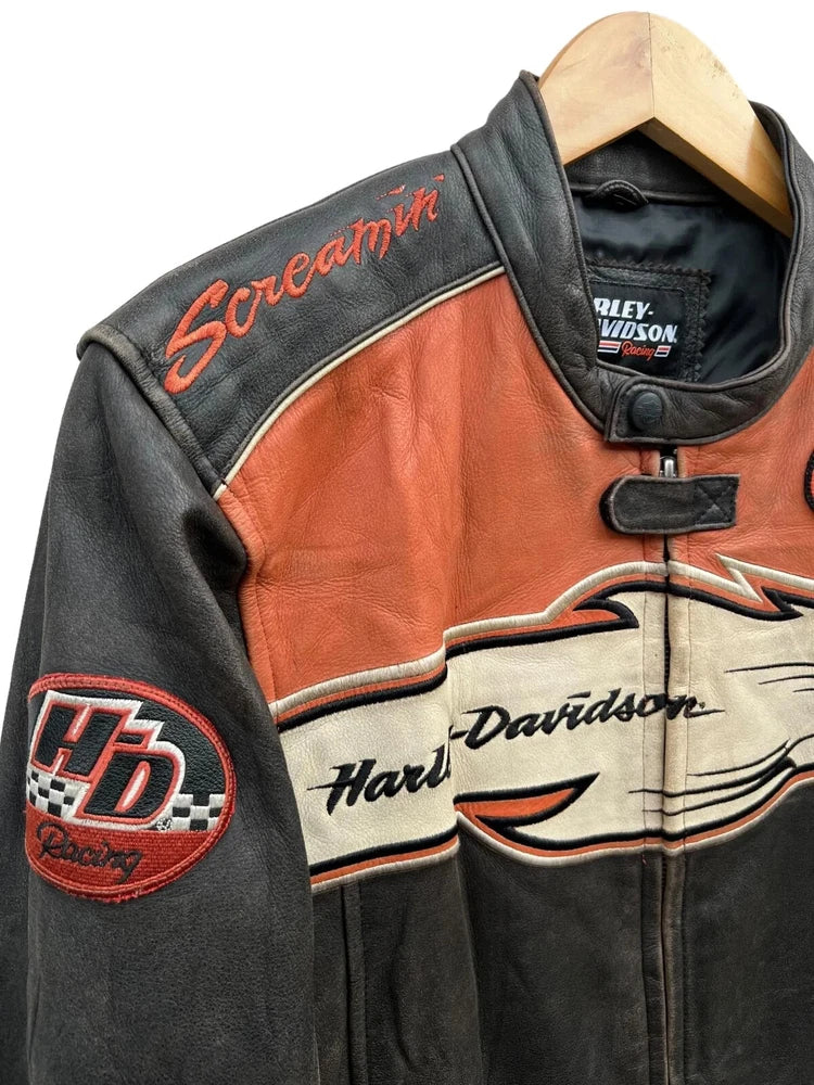 Men's Motorcycle Leather Jacket | Cruiser Biker Style | Vintage Black Rider Coat