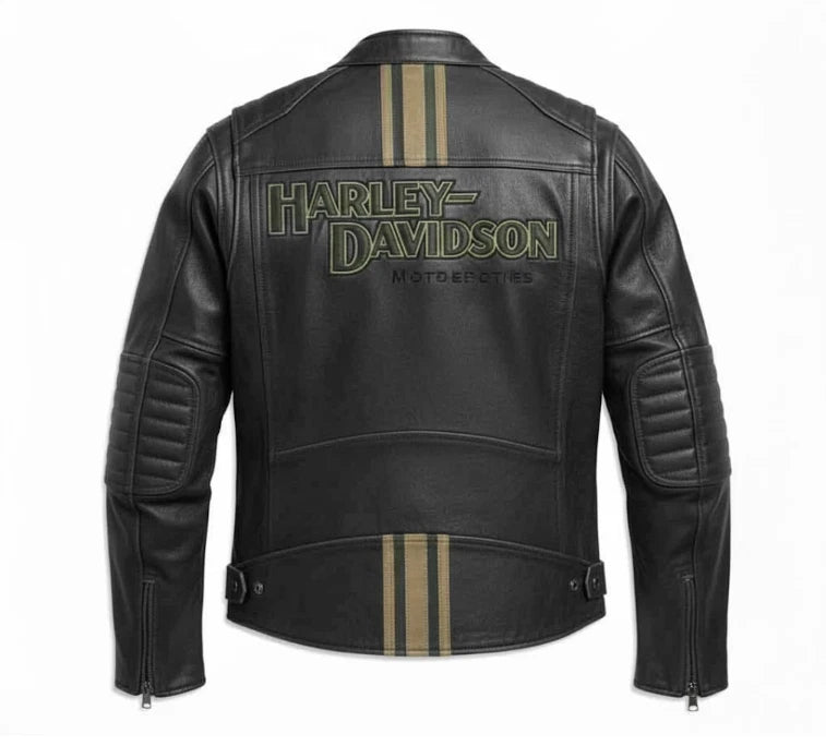 Men's Motorcycle Leather Jacket | Cruiser Biker Riding | Triple Vent Style