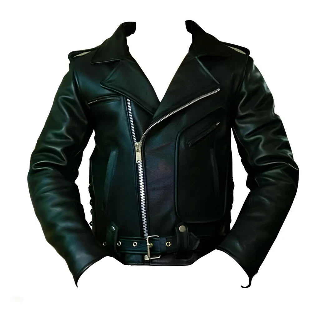 Men's KISS Army Genuine Cowhide Leather Motorcycle Jacket | Premium Quality