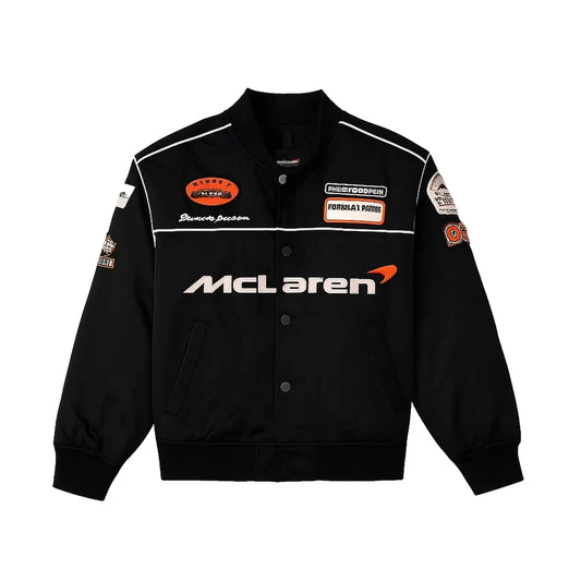 Men's Black Racing Style Leather Jacket  | Premium Cowhide  |  Custom Handmade