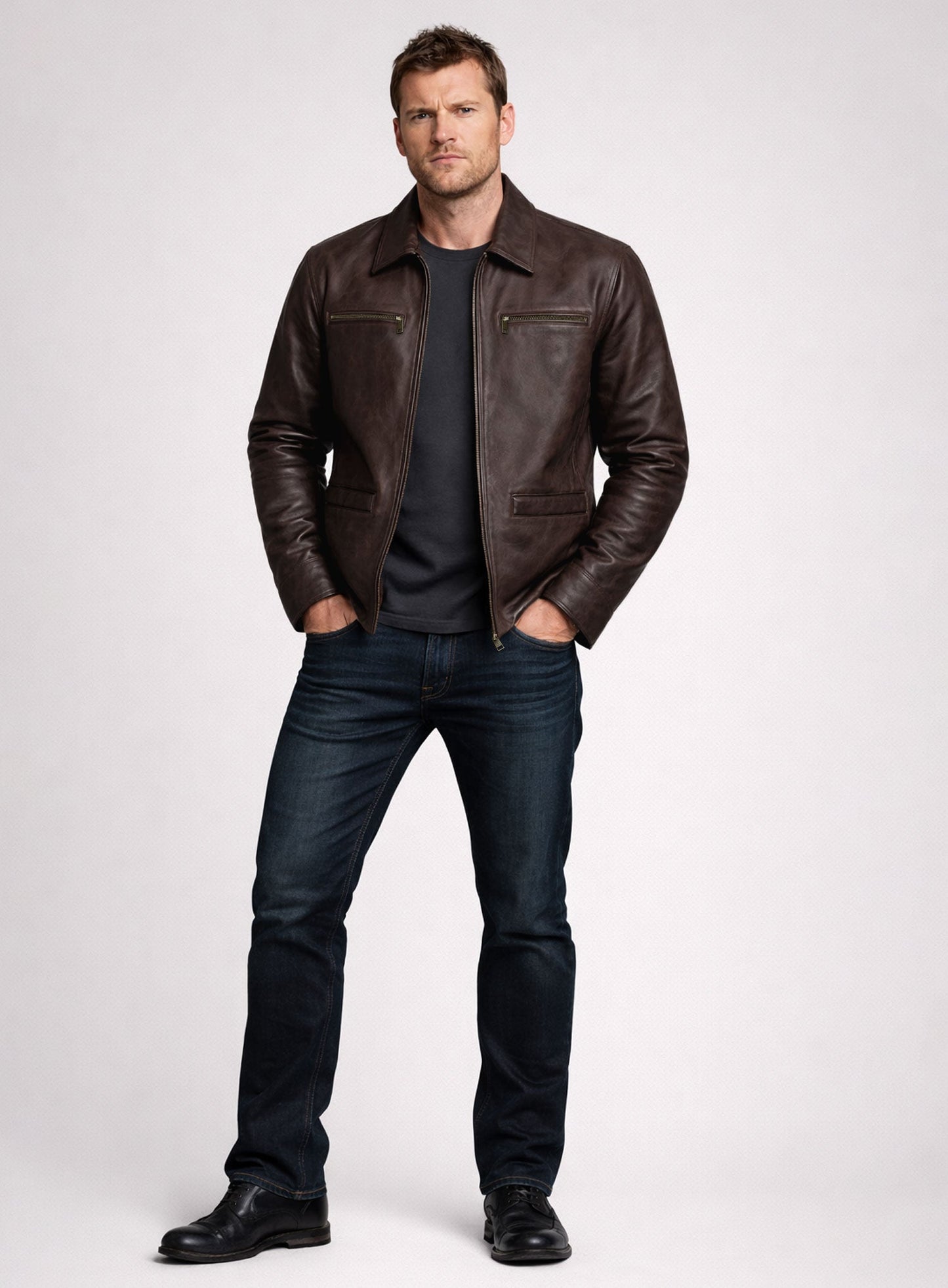 Sam Worthington Kidnapping Mr Heineken Leather Jacket