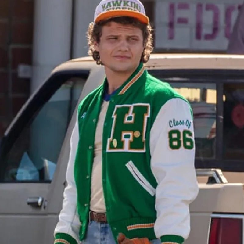 Stranger Things S4 Green Baseball Varsity Jacket