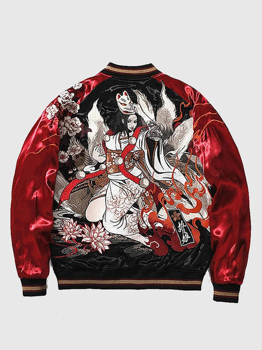 Red and Black Sukajan Jacket - Sublimation Jacket ( Recreated Edition )