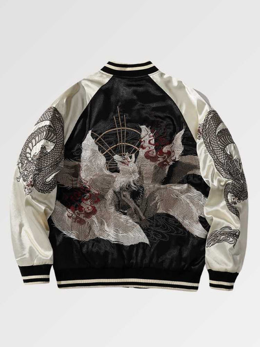 Traditional Japanese Sukajan Fox Design 'Kitsune' - Sublimation Jacket ( Recreated Edition )