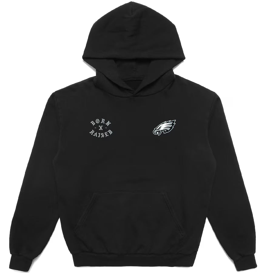 Born x Raised Black Philadelphia Eagles Chrome Rocker Hoodie