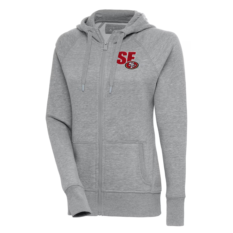San Francisco 49ers Grey Zip-Up Hoodie