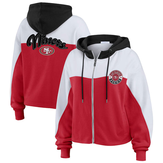 Erin Andrews San Francisco 49ers Color Block Full-Zip Hoodie