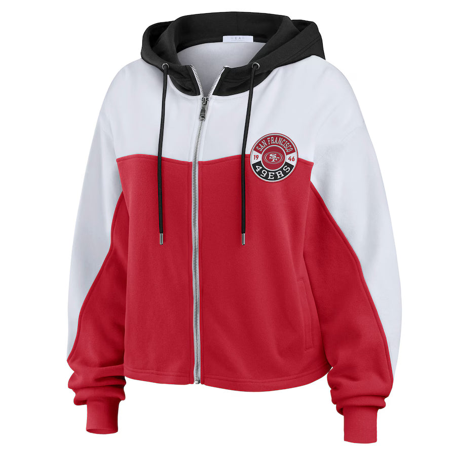 Erin Andrews San Francisco 49ers Color Block Full-Zip Hoodie